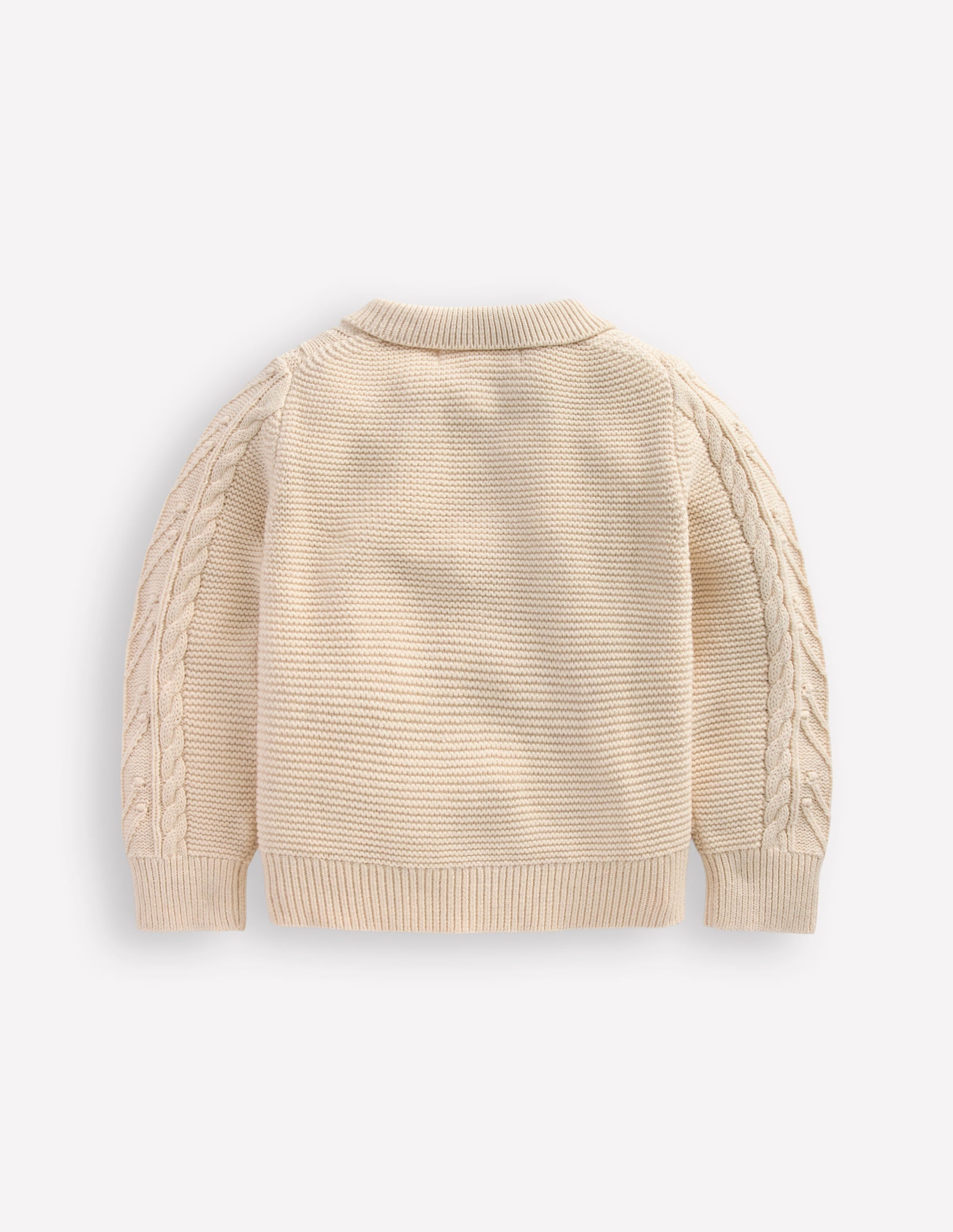 Pullover mit Zopfmuster, Kragen und Reißverschluss-Anenome - Image 5