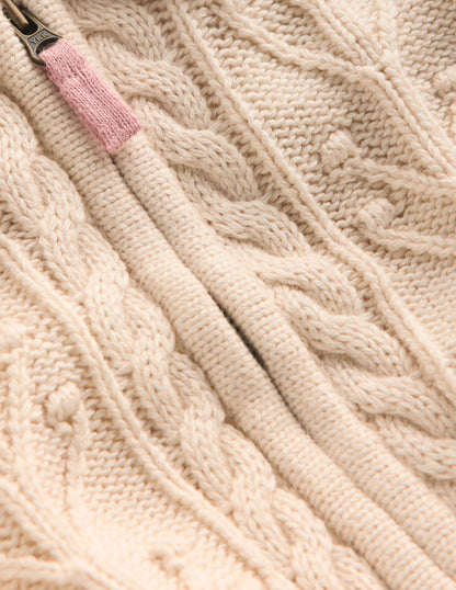 Gilet zippé et torsadé à col-Anenome-6