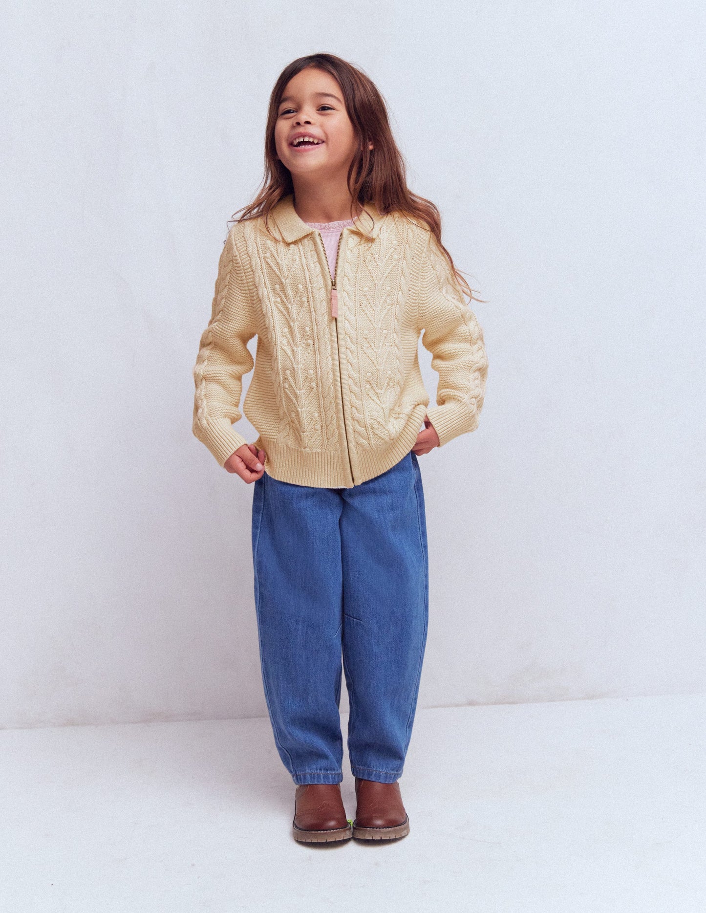 Gilet zippé et torsadé à col-Anenome