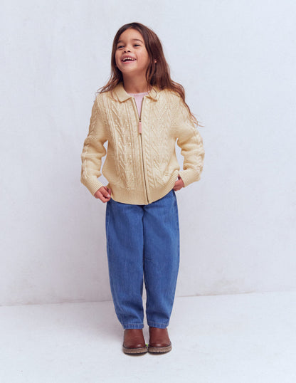 Gilet zippé et torsadé à col-Anenome-3