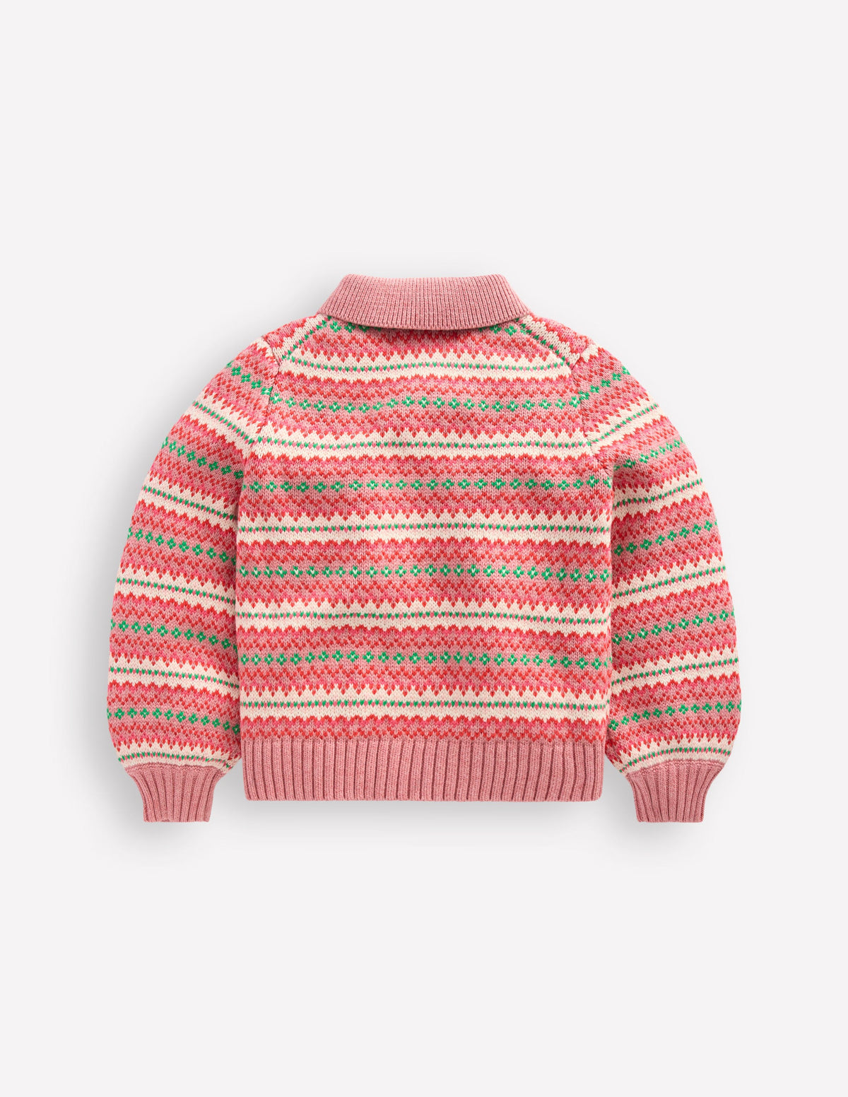 Fair-Isle-Strickjacke mit Kragen-Vintage-Rosa - Image 6
