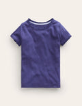 Geripptes Kurzarm-T-Shirt-Steuerbordblau