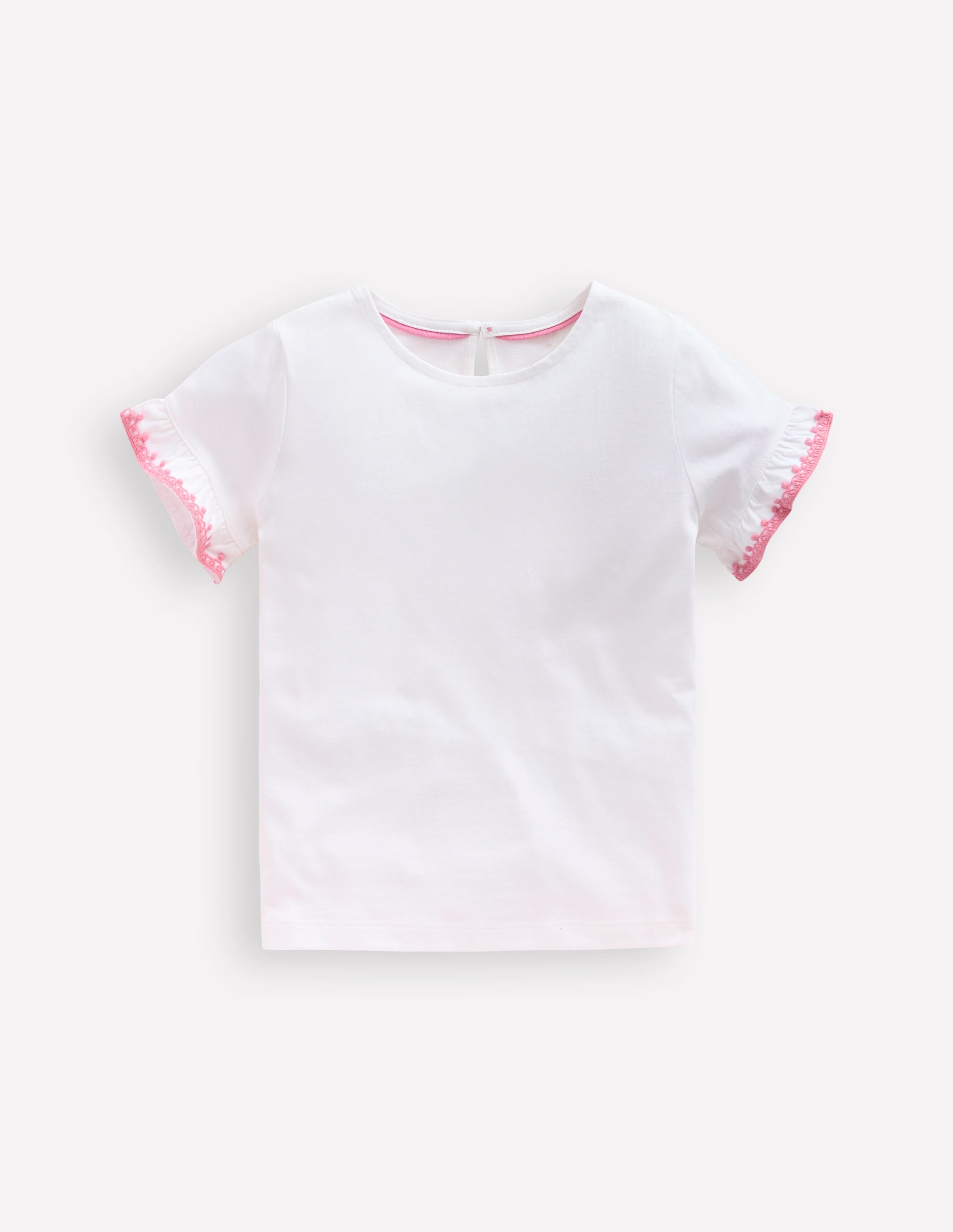 T-Shirt mit Rüschenärmeln-Naturweiß - Image 1