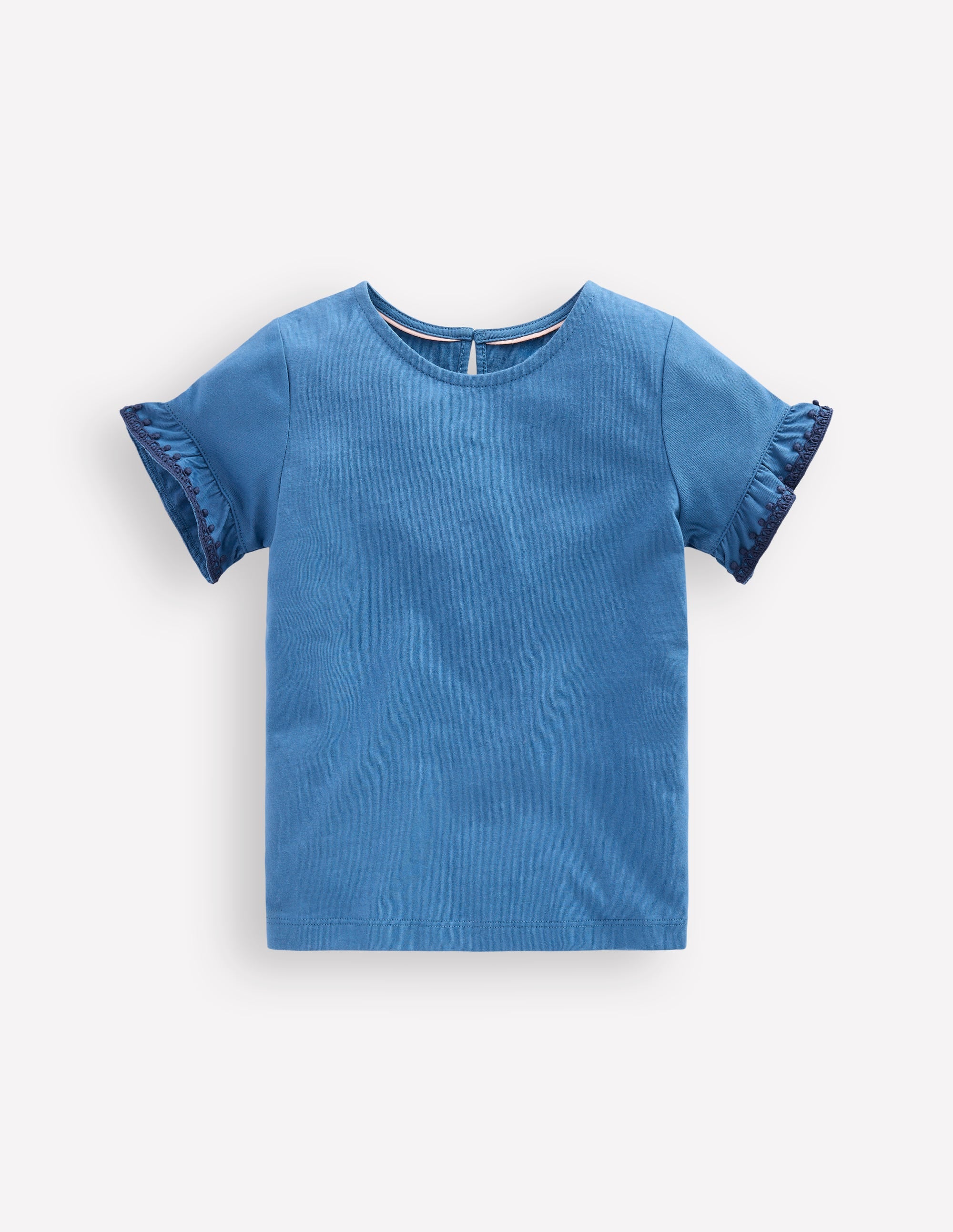 T-Shirt mit Rüschenärmeln-Delftblau - Image 1