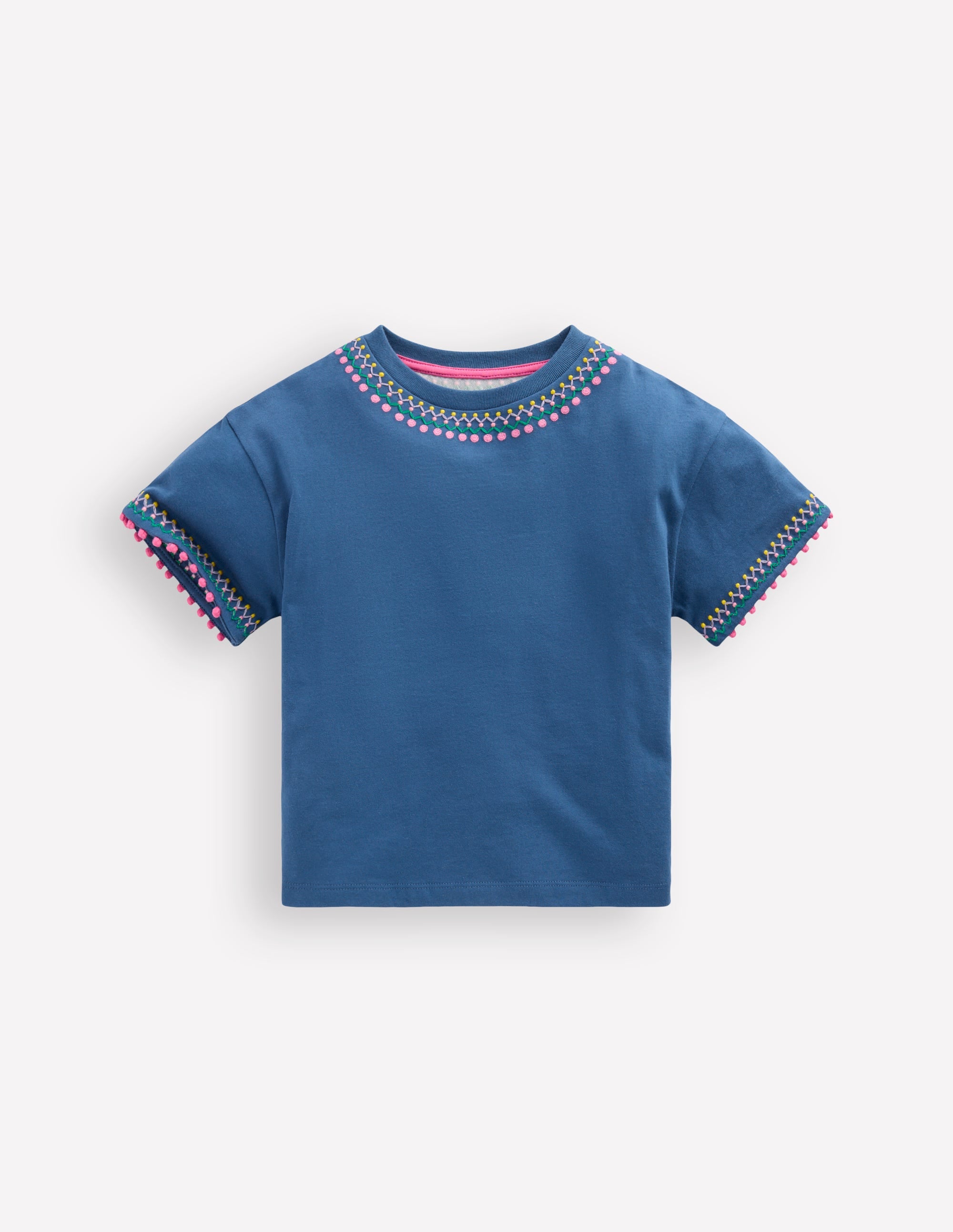 Relaxed Embroidered T-shirt-Navy - Image 1