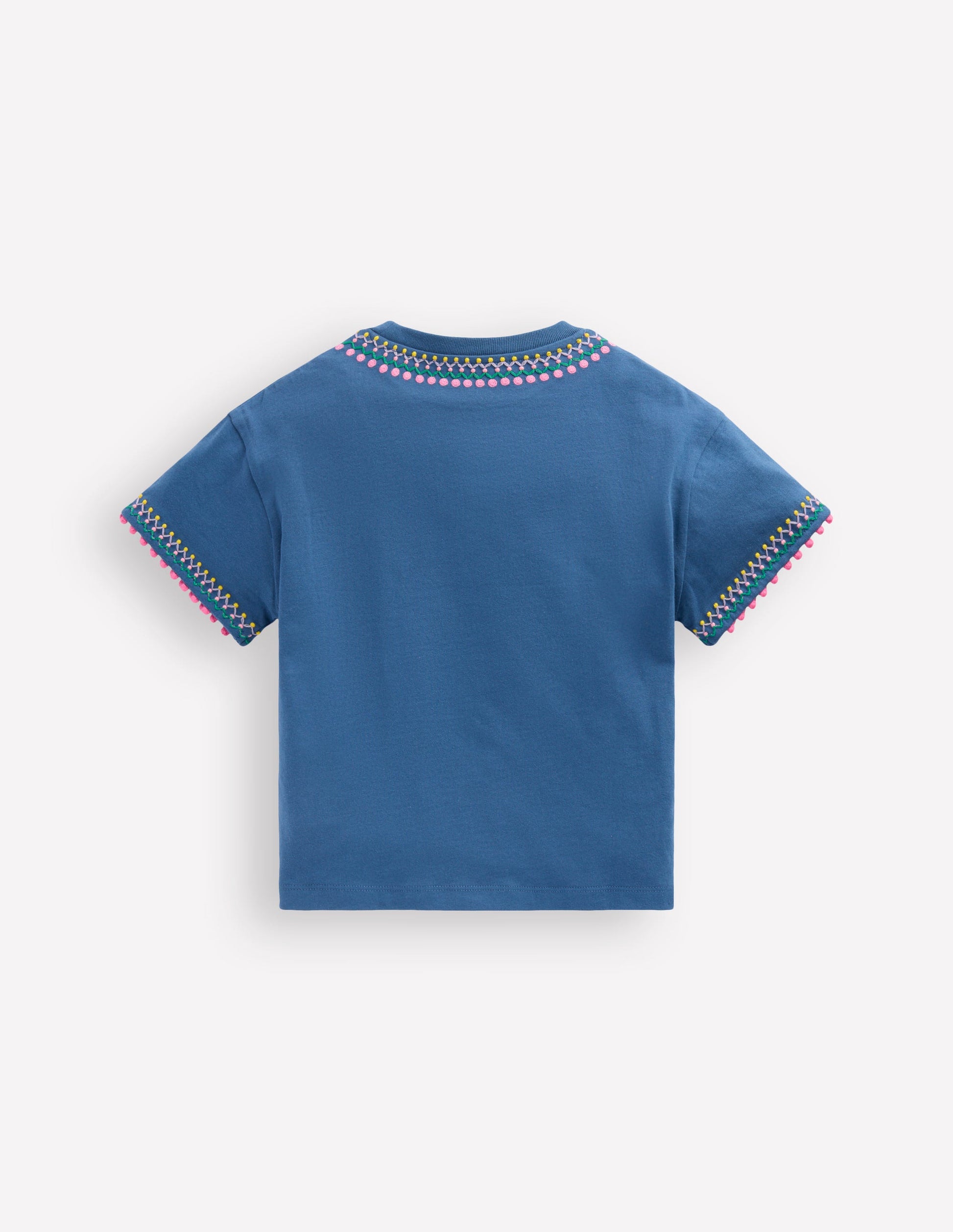 Lockeres T-Shirt mit Stickerei-Marineblau-2