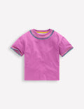 T-shirt décontracté brodé-Orchidée éclatante