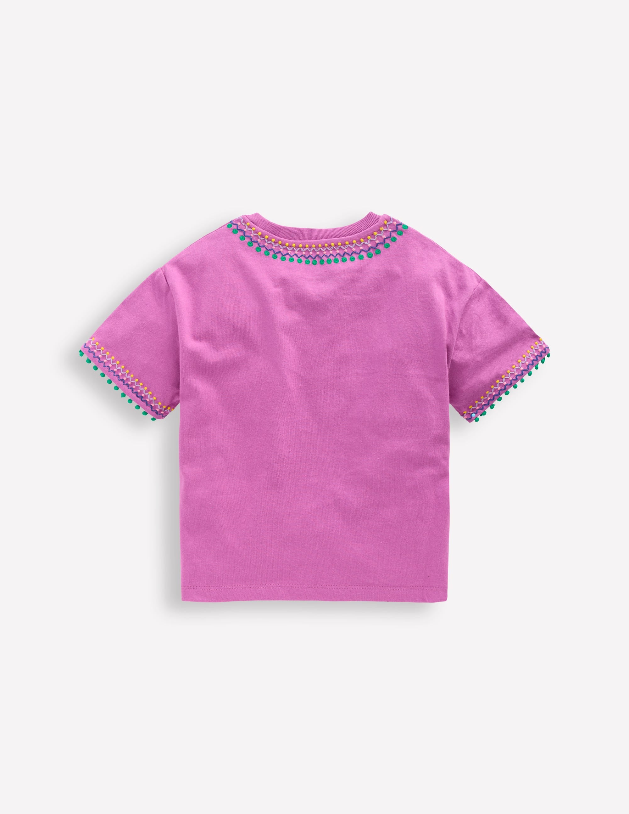 T-shirt décontracté brodé-Orchidée éclatante - Image 2