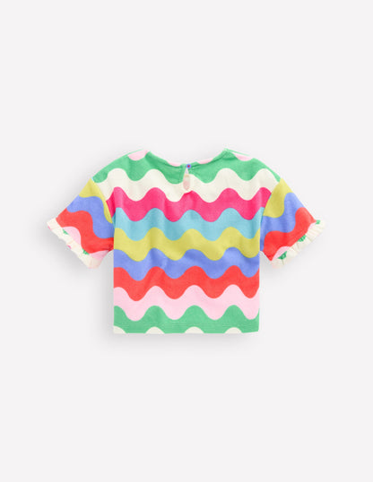 Top en éponge à emmanchures basses-Bunt Wellen Streifen-2