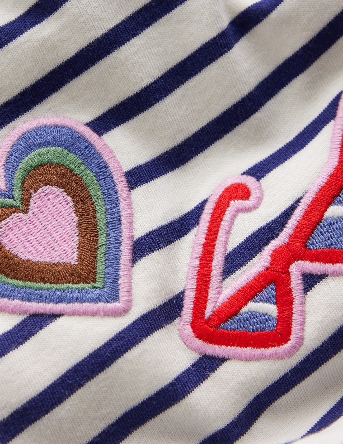 T-shirt décontracté fun-Écussons rayé bleu marine