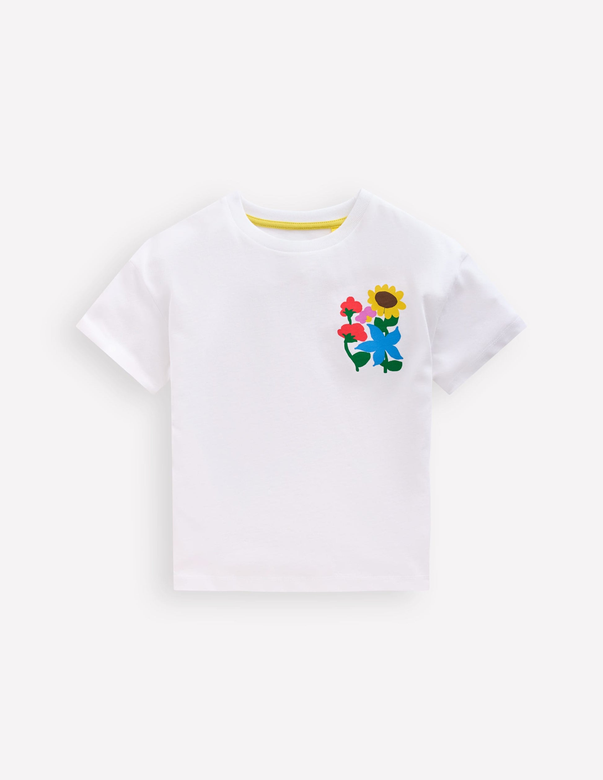 T-shirt imprimé à manches courtes-Fleurs blanc-1