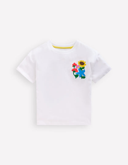 T-shirt imprimé à manches courtes-Fleurs blanc-1