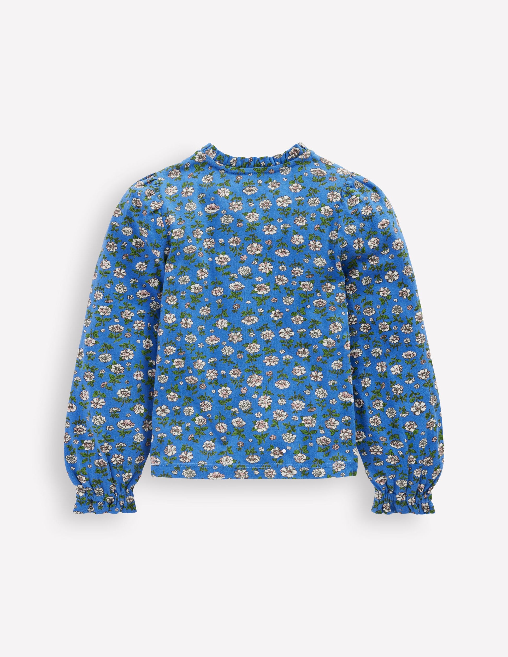 Blouse en jersey à smocks-Motif Garden Flower Delft-5