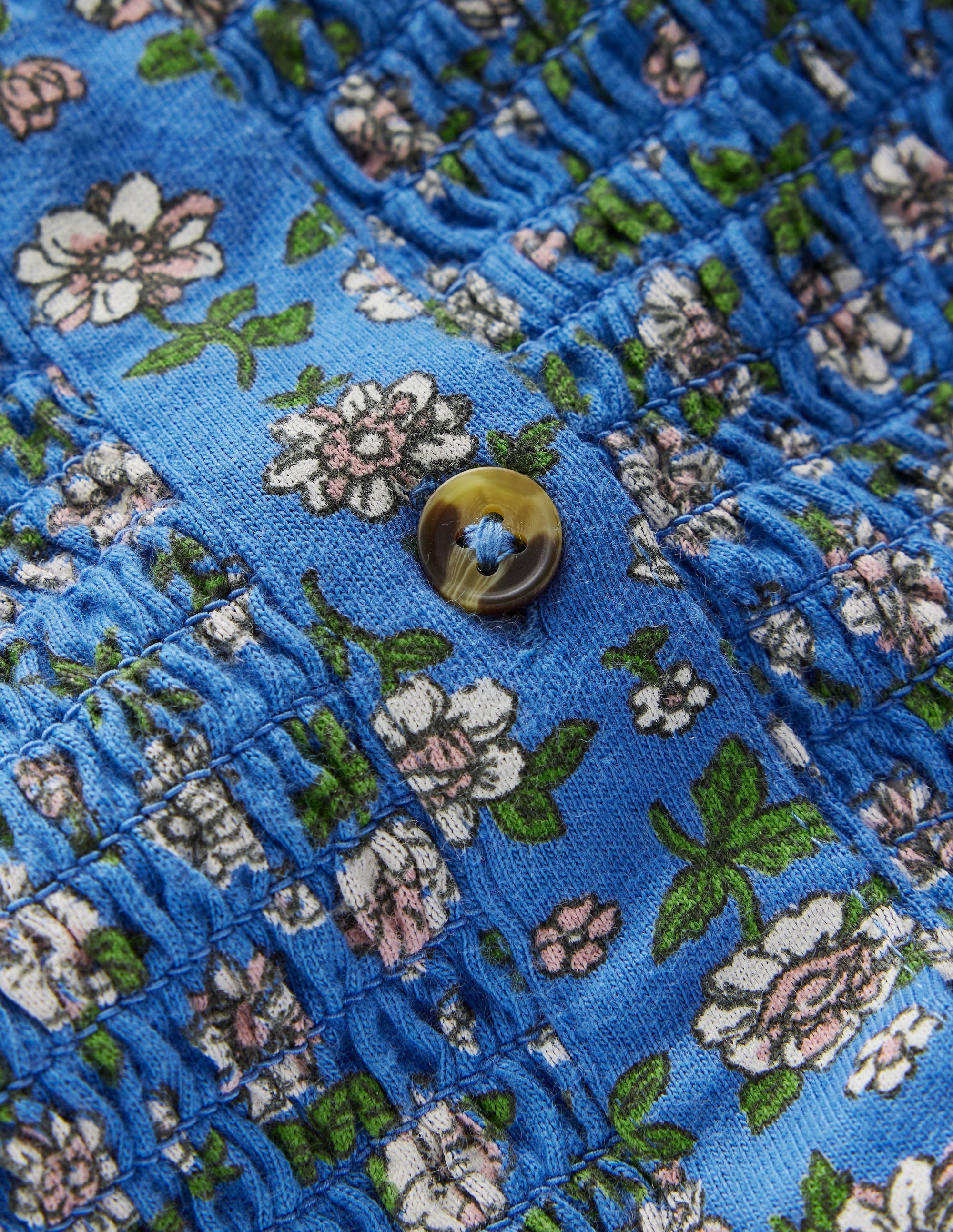 Gesmokte Jerseybluse-Delftblau Gartenblume - Image 6