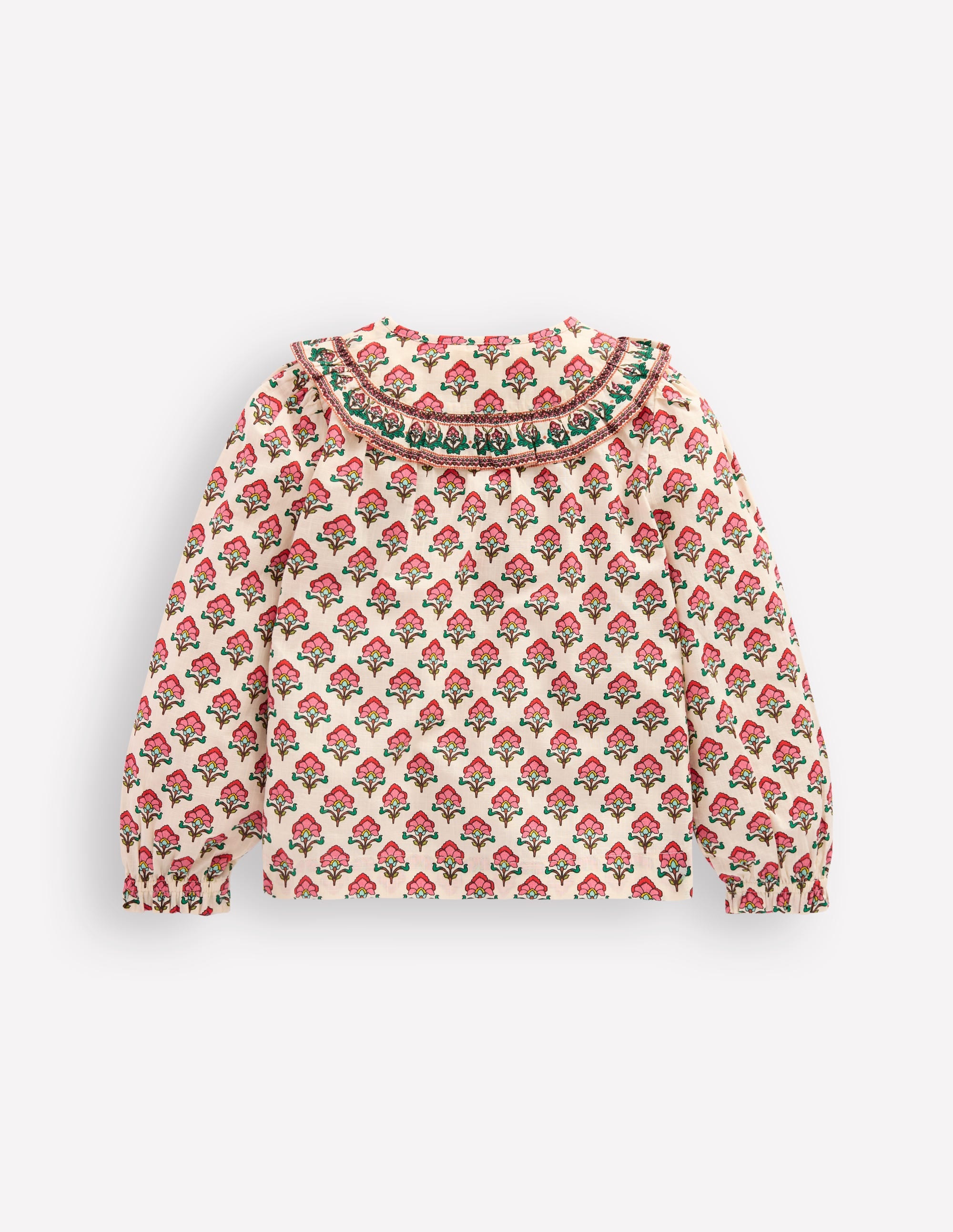 Bluse mit Rüschenpasse-Holzblock-Blume - Image 2