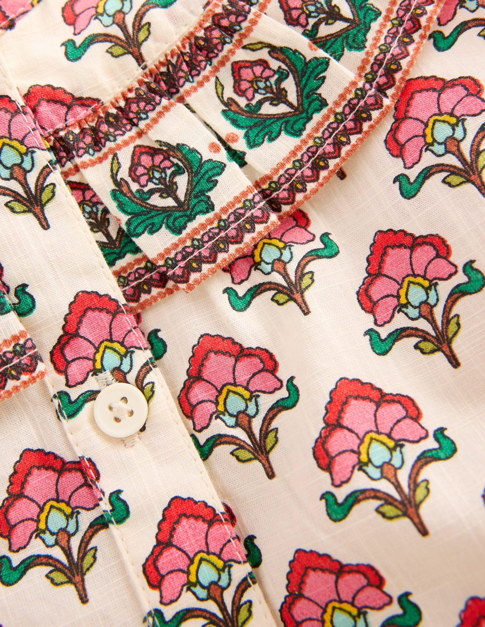 Bluse mit Rüschenpasse-Holzblock-Blume - Image 3