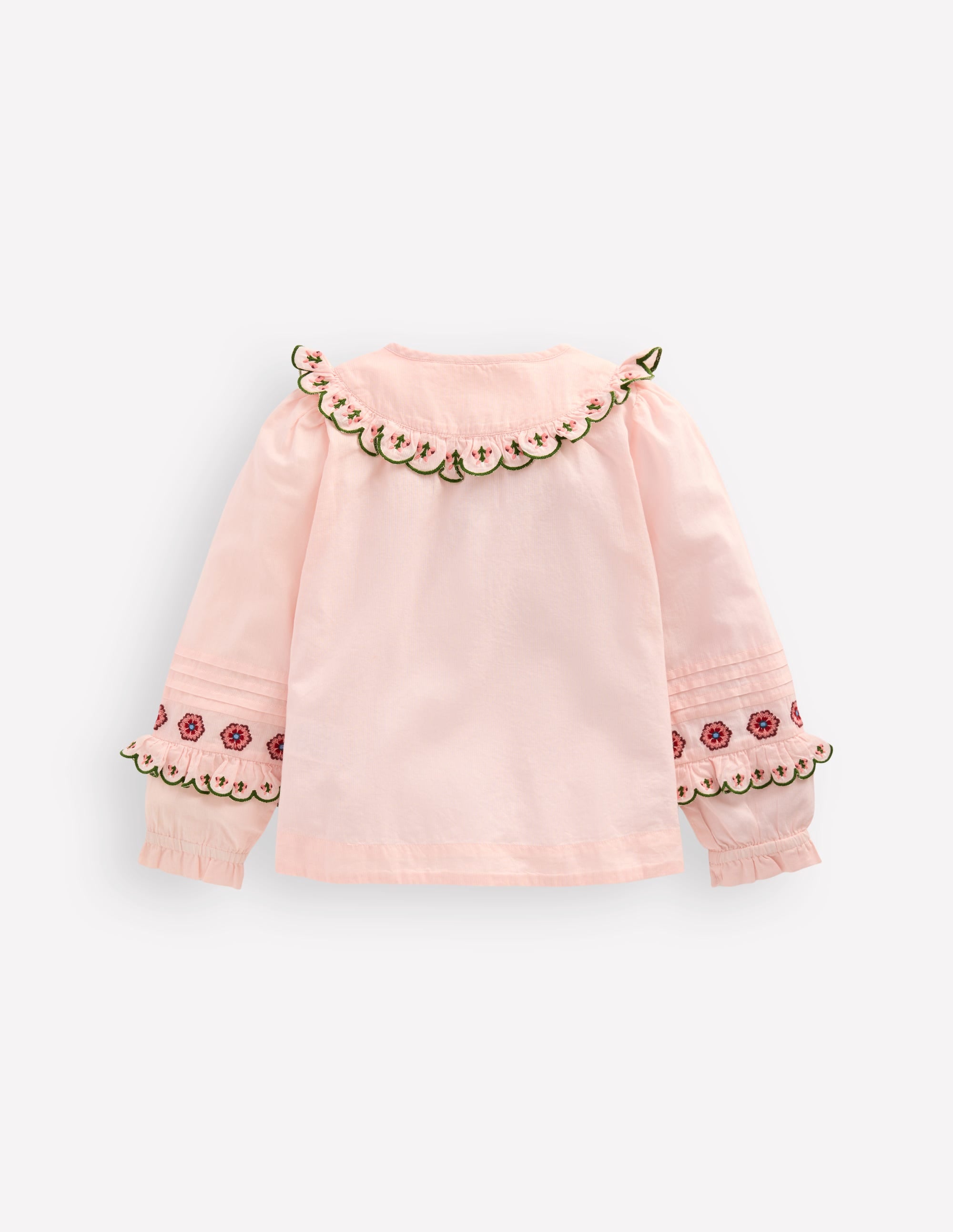 Bluse mit Rüschenpasse-Lotus Stickerei - Image 4
