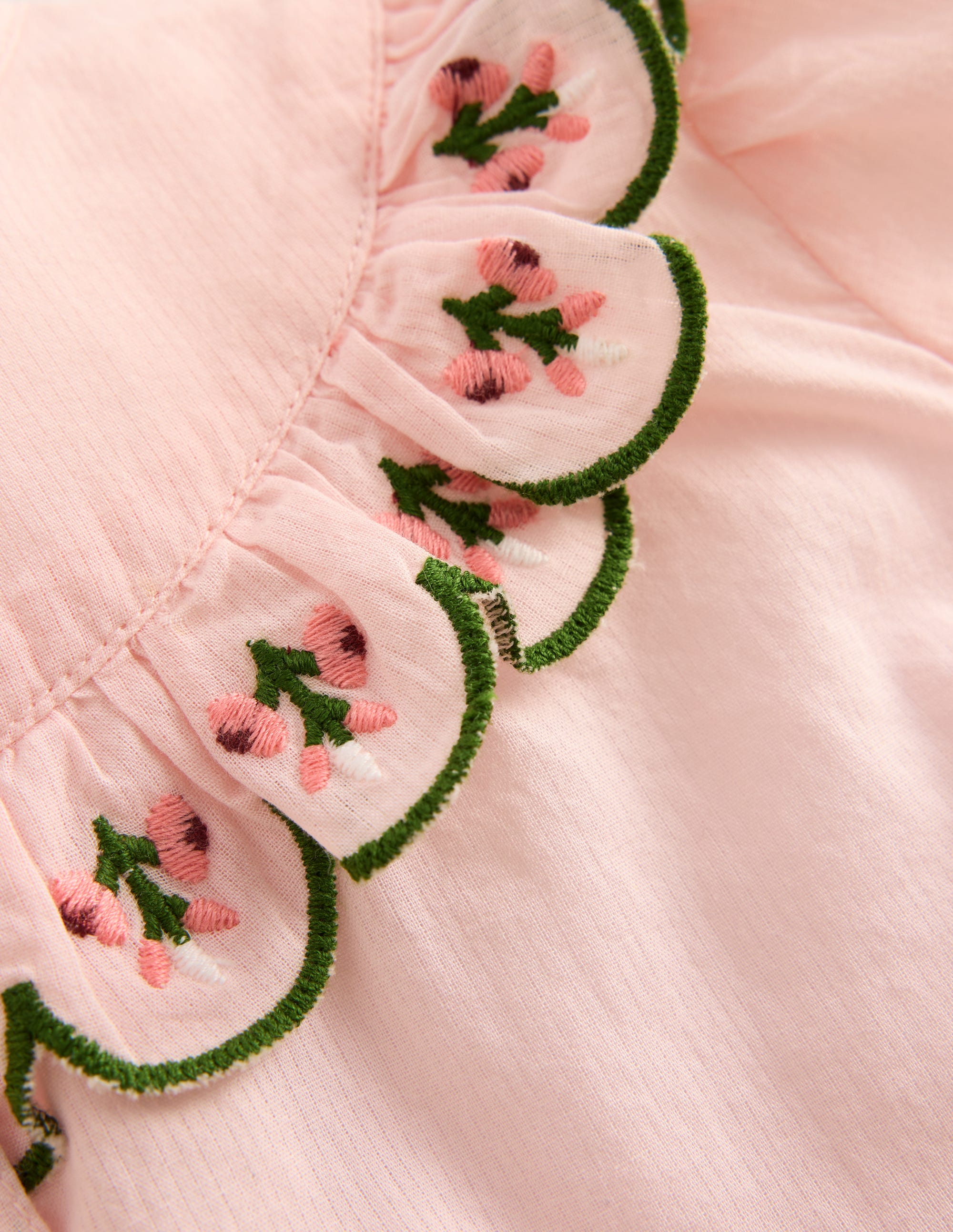 Bluse mit Rüschenpasse-Lotus Stickerei - Image 5