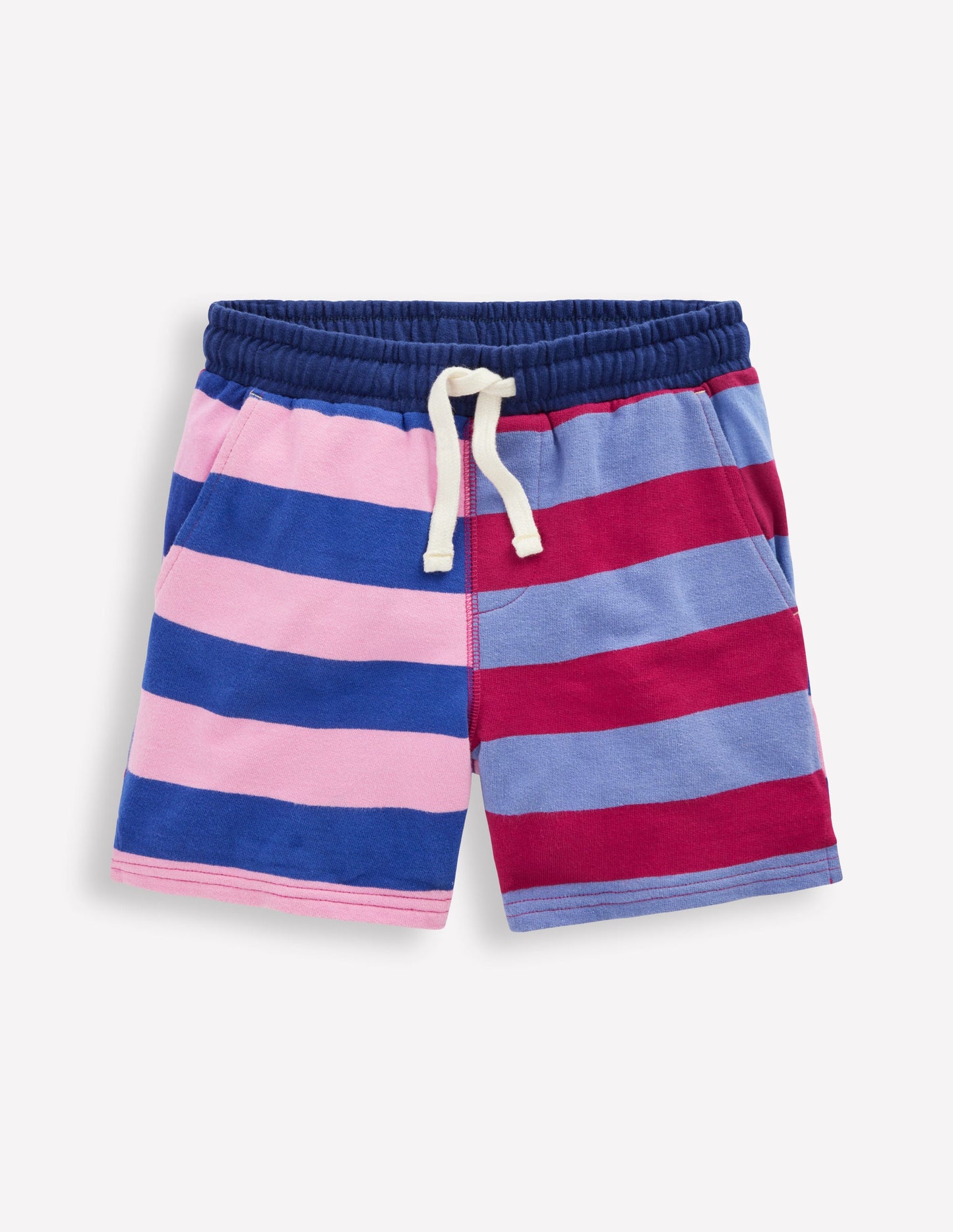Short imprimé en jersey-Rayé pêle-mêle multi