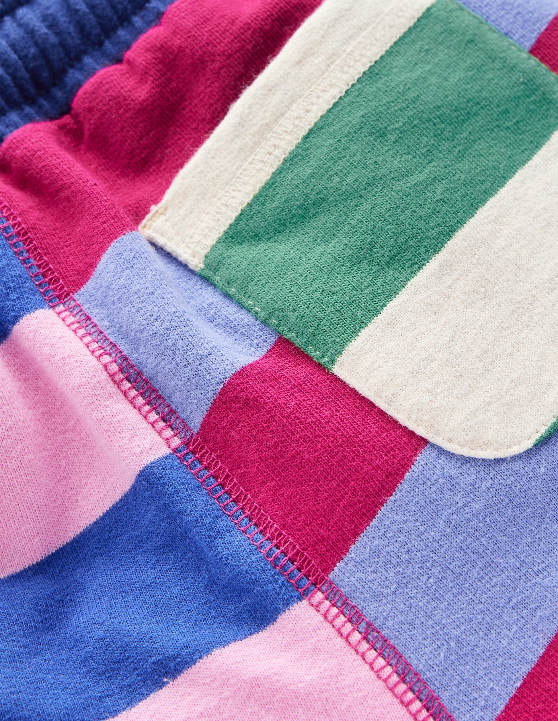 Bedruckte Jerseyshorts-Bunt Kuddelmuddel-Streifen-3