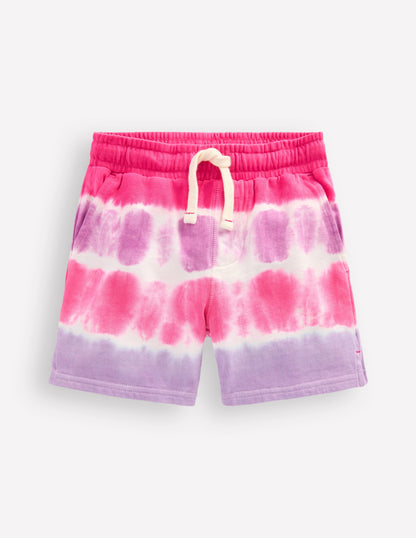 Short imprimé en jersey-Tie-dye rose-1