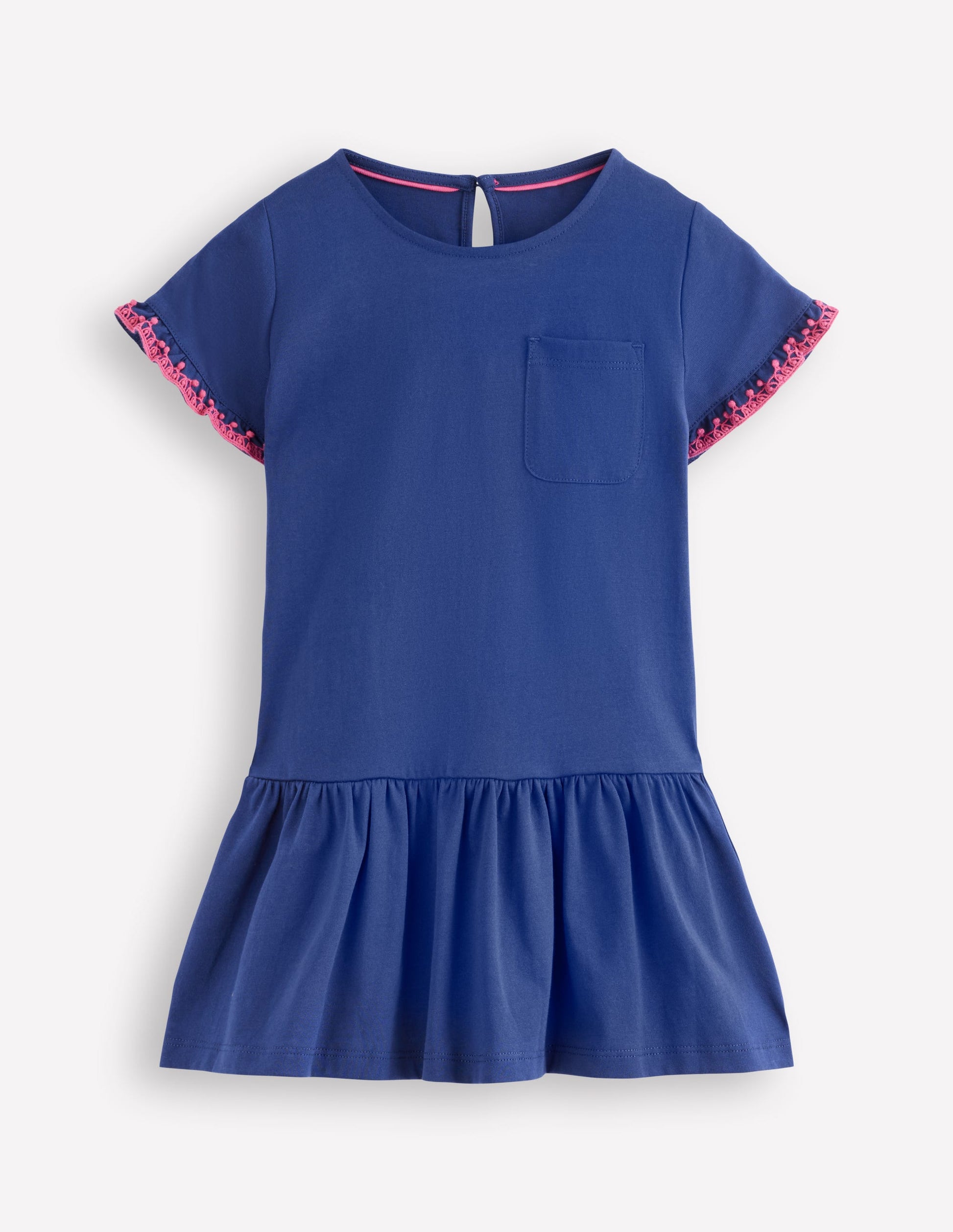 Tunika mit überschnittenen Schultern-Marineblau-1