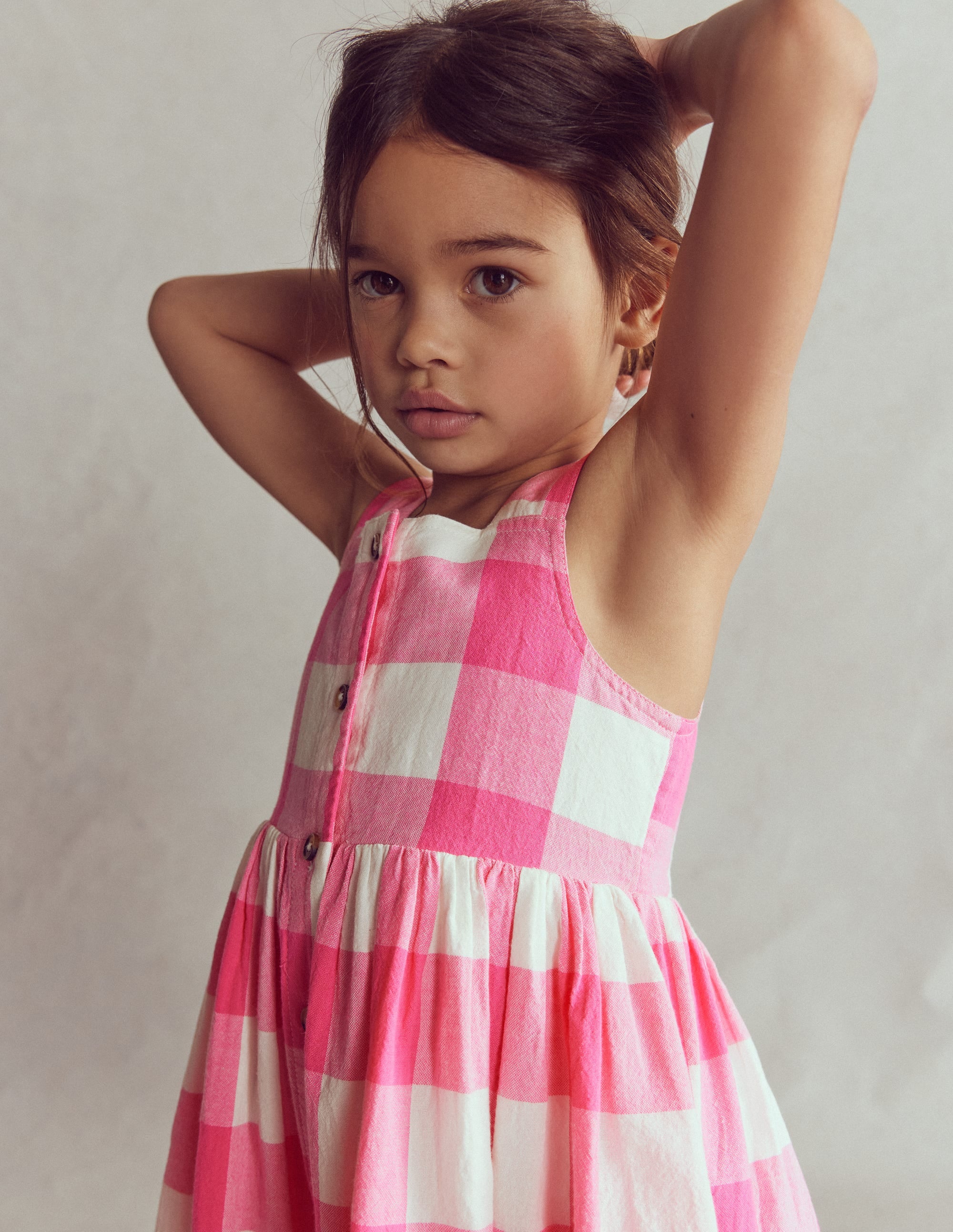 Remy Kleid mit durchgehender Knopfleiste-Kräftiges Rosa Vichykaro - Image 2