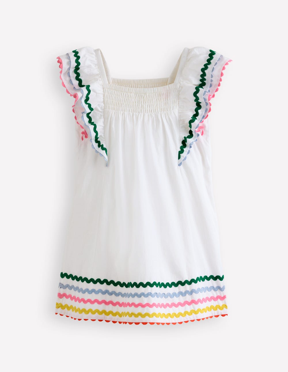 Gewebtes Kleid mit Flatterärmeln-Sanftes Naturweiß - Image 2