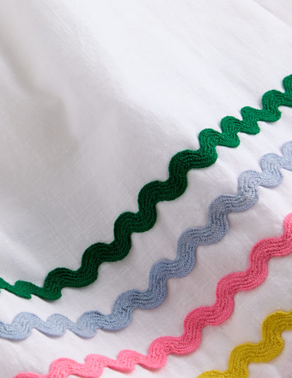 Gewebtes Kleid mit Flatterärmeln-Sanftes Naturweiß-3