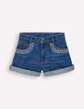 Jeansshorts-Medium Vintage Bestickt