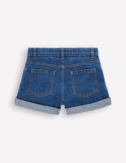 Short en jean-Brodé vintage moyen-2