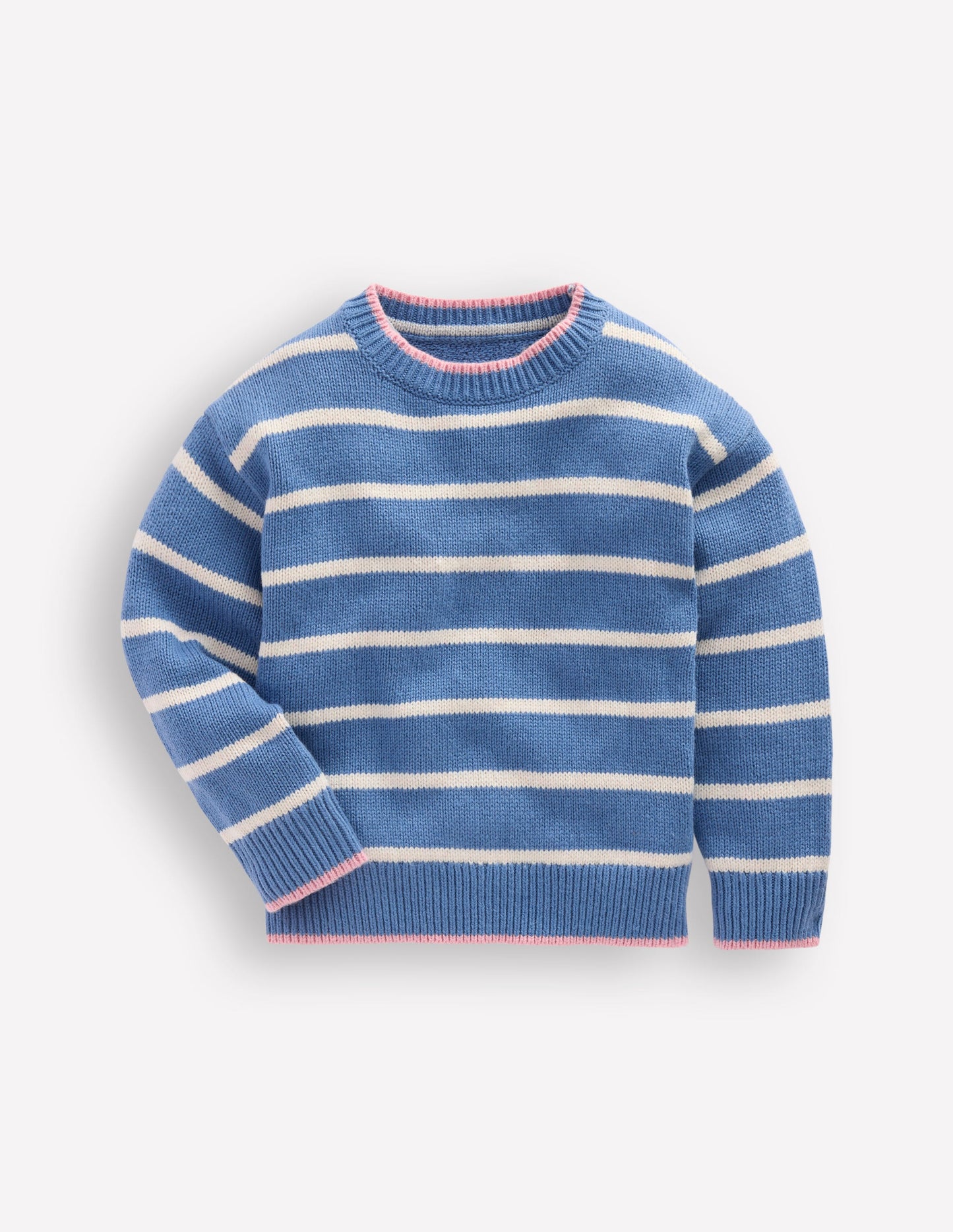 Pull à emmanchures basses-Bleu lac argenté/écru chiné