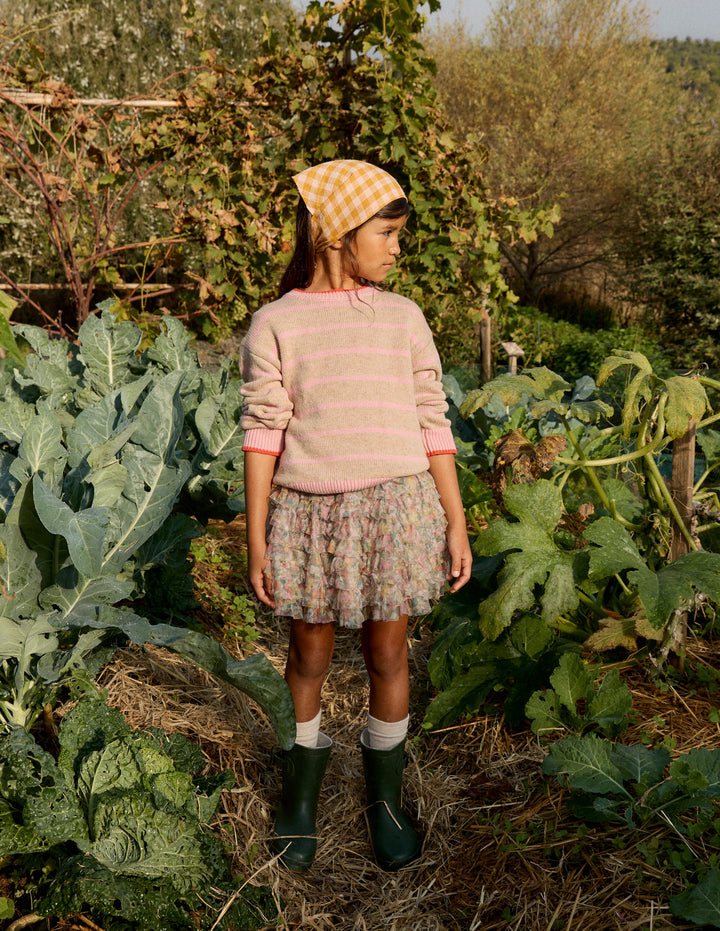 Pullover mit überschnittener Schulter-Chinchilla/Kirschblütenrosa