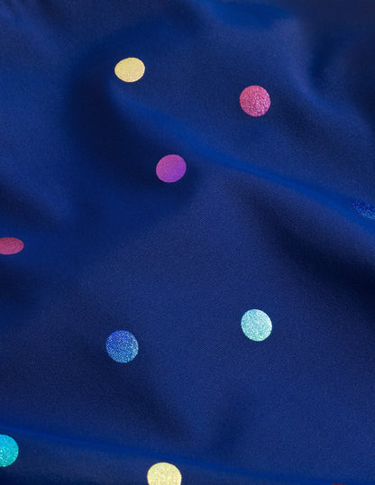 Bedruckter Badeanzug mit gekreuzten Trägern-Regenbogen Folienkonfetti Gepunktet-3