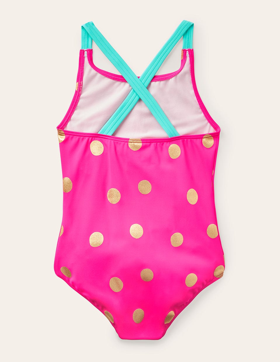 Maillot de bain imprimé croisé dans le dos-Fuchsienrosa, Folien-Punkte - Image 2
