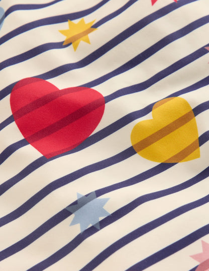 Maillot de bain imprimé croisé dans le dos-Rayé céleste multi-3