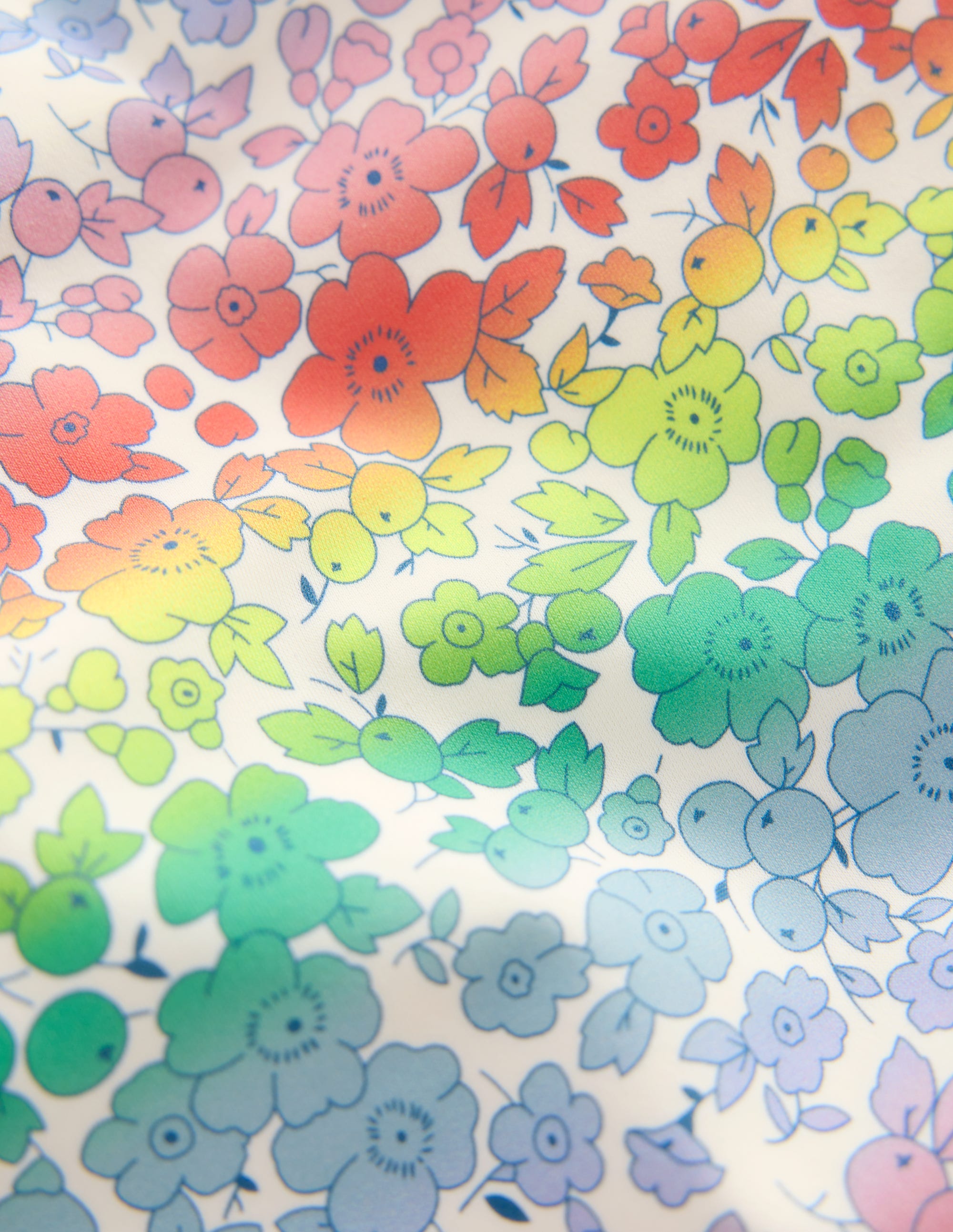 Bedruckter Badeanzug mit gekreuzten Trägern-Regenbogen-Ombré Blumenbeet - Image 3