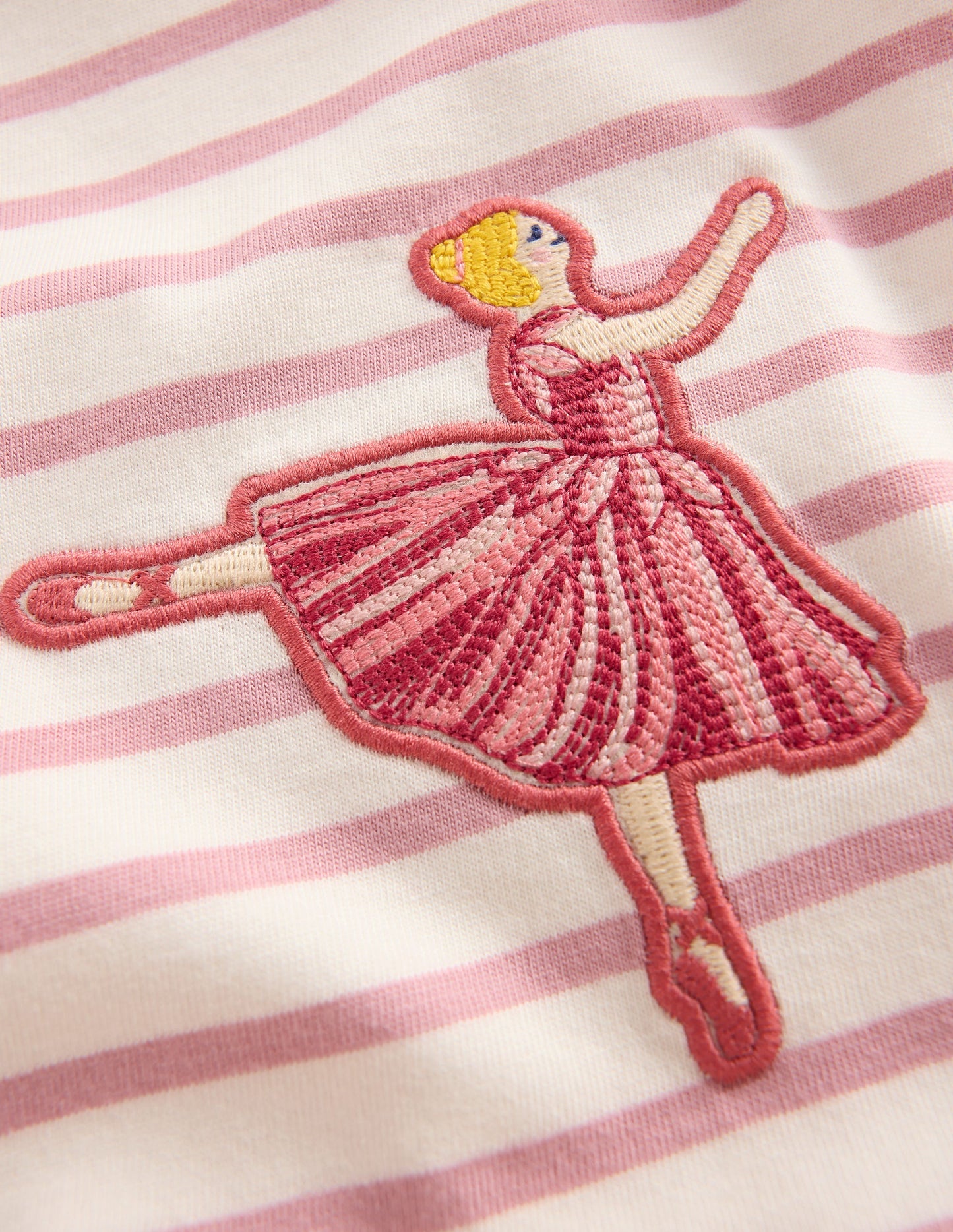 Hübsches T-Shirt mit Rüschen-Rosa Streifen Balletttänzerinnen