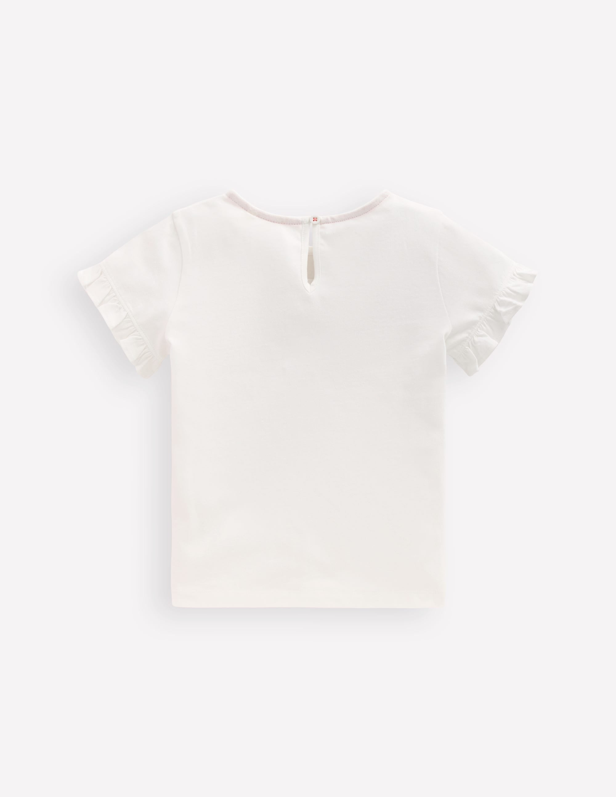 Hübsches T-Shirt mit Rüschen-Weiß Valentinstag - Image 2