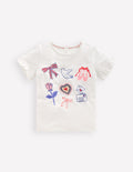 Hübsches T-Shirt mit Rüschen-Weiß Valentinstag