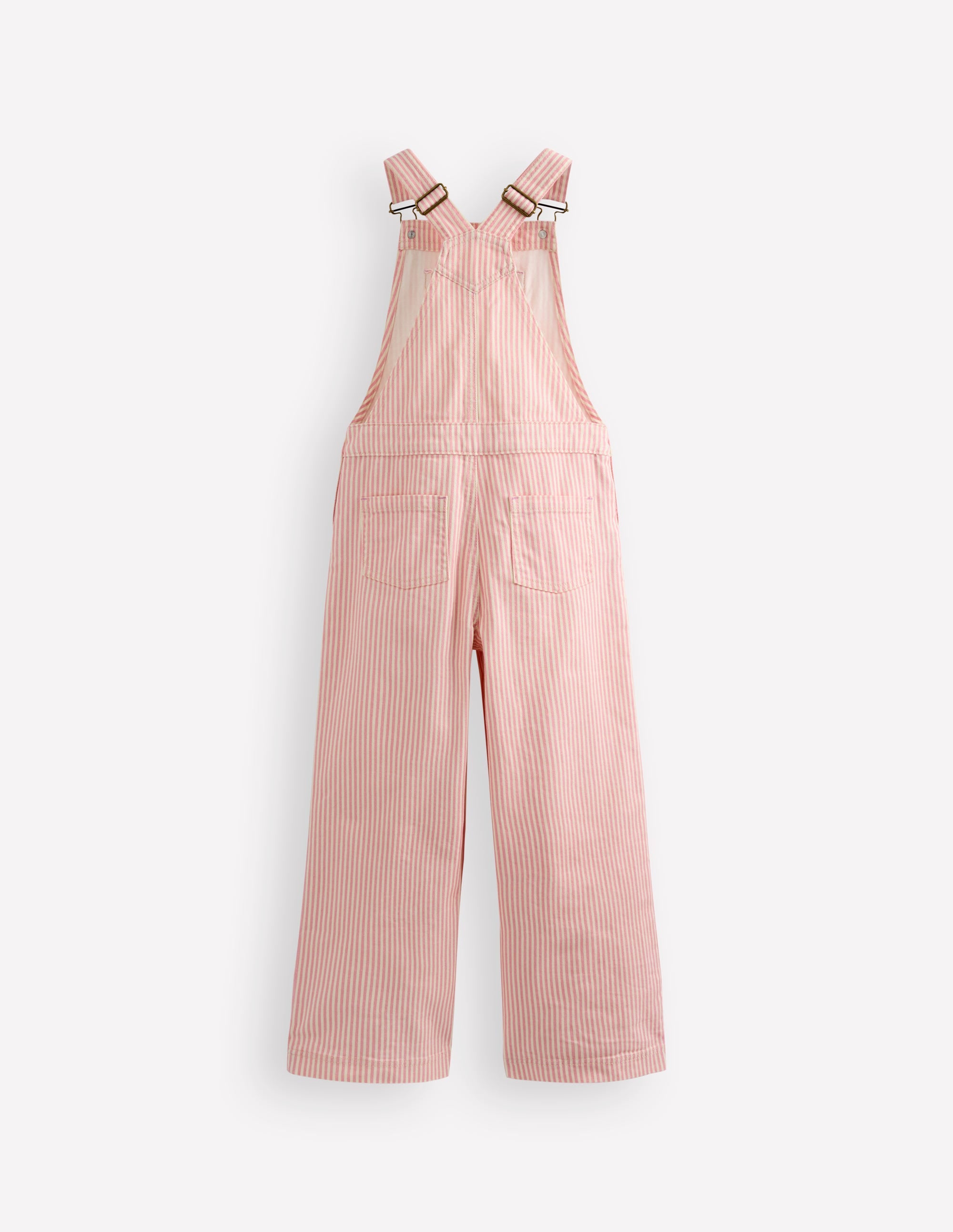 Wide Leg Dungaree-Pink Ticking Stripe - Image 2