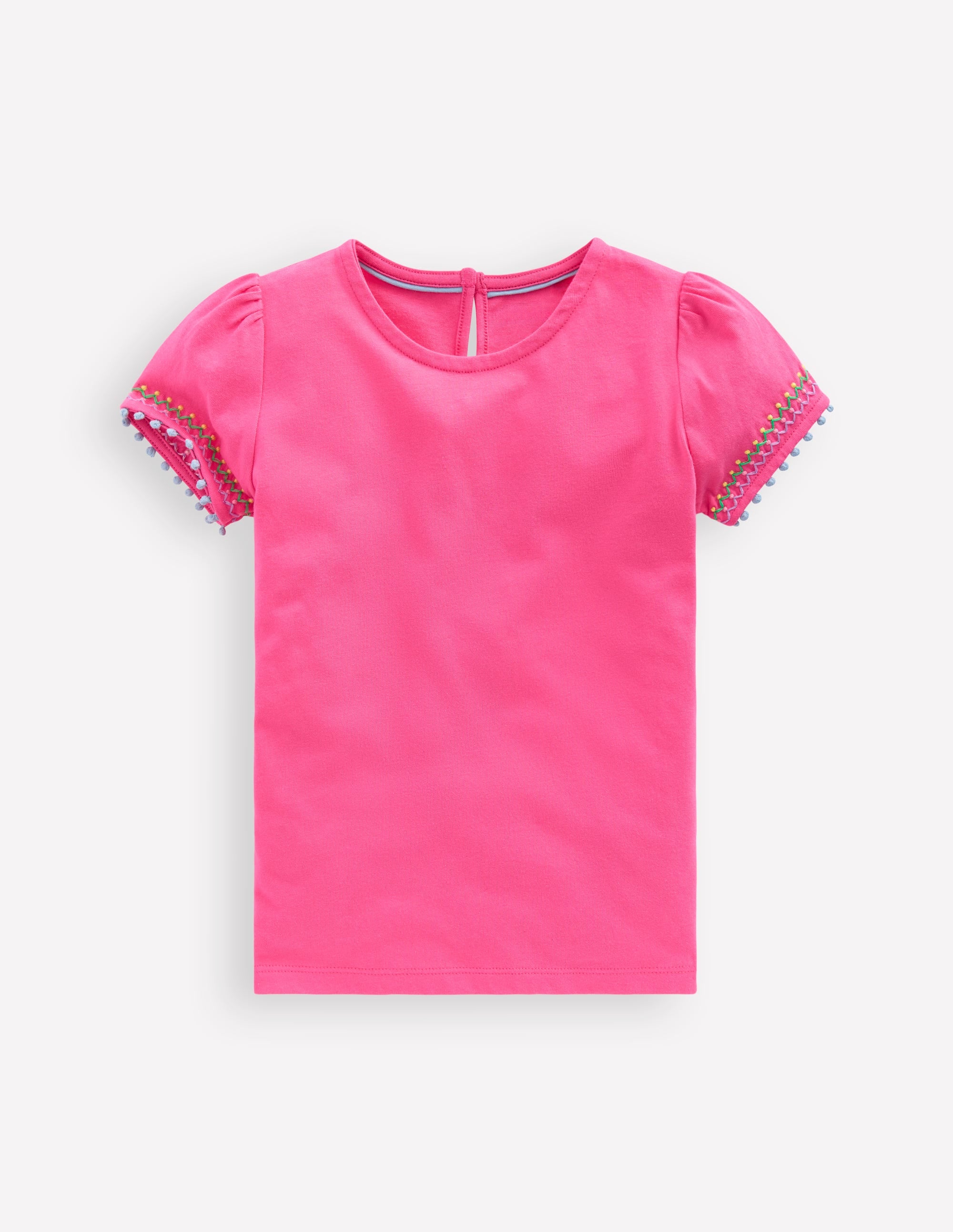 T-Shirt mit Puffärmeln-Flamingorosa - Image 1