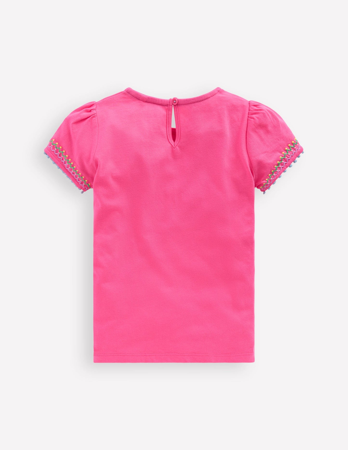 T-shirt à manches bouffantes-Rose flamant