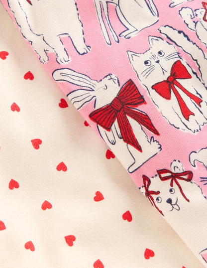 Kuschelige Schlafanzüge im Doppelpack-Kaugummirosa Lieblingstiere-3