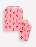 Pyjama long douillet-Motif Posy rose chewing-gum