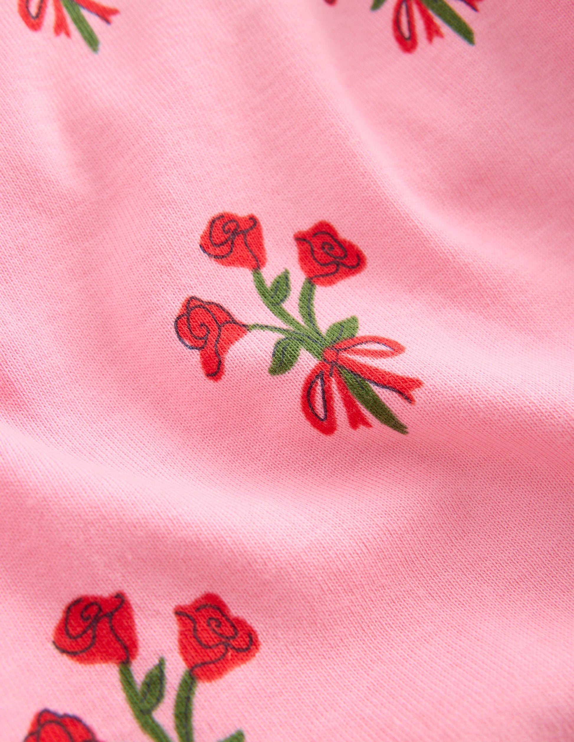 Pyjama long douillet-Motif Posy rose chewing-gum-3