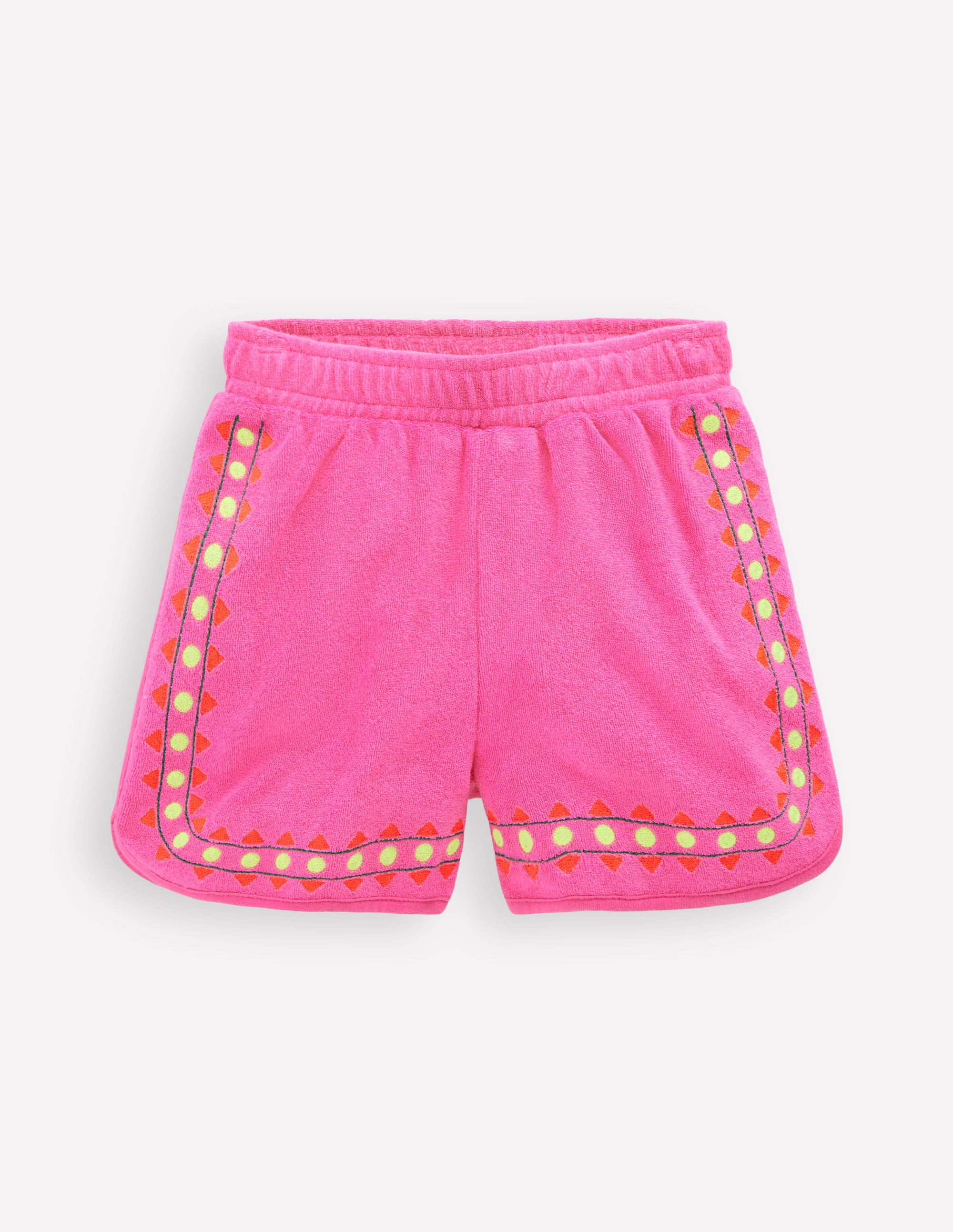 Bestickte Frottee-Shorts-Sorbet-Rosa Stickerei - Image 3