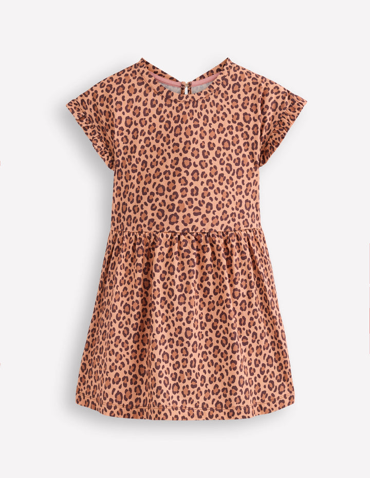 Jersey T-Shirt Dress-Leopard