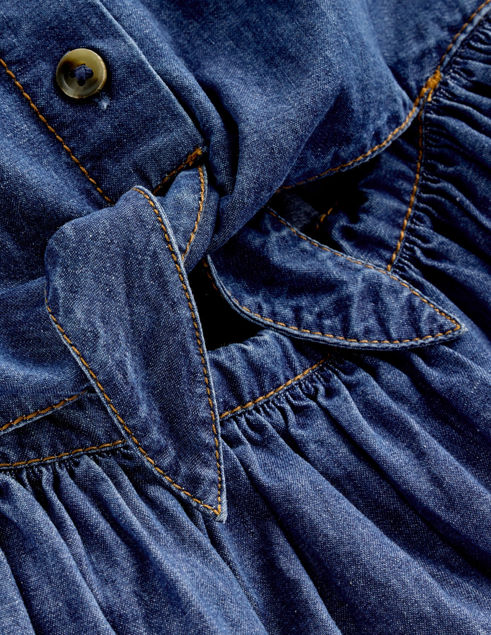 Gewebtes Kleid zum Binden vorn-Heller Used Look-3