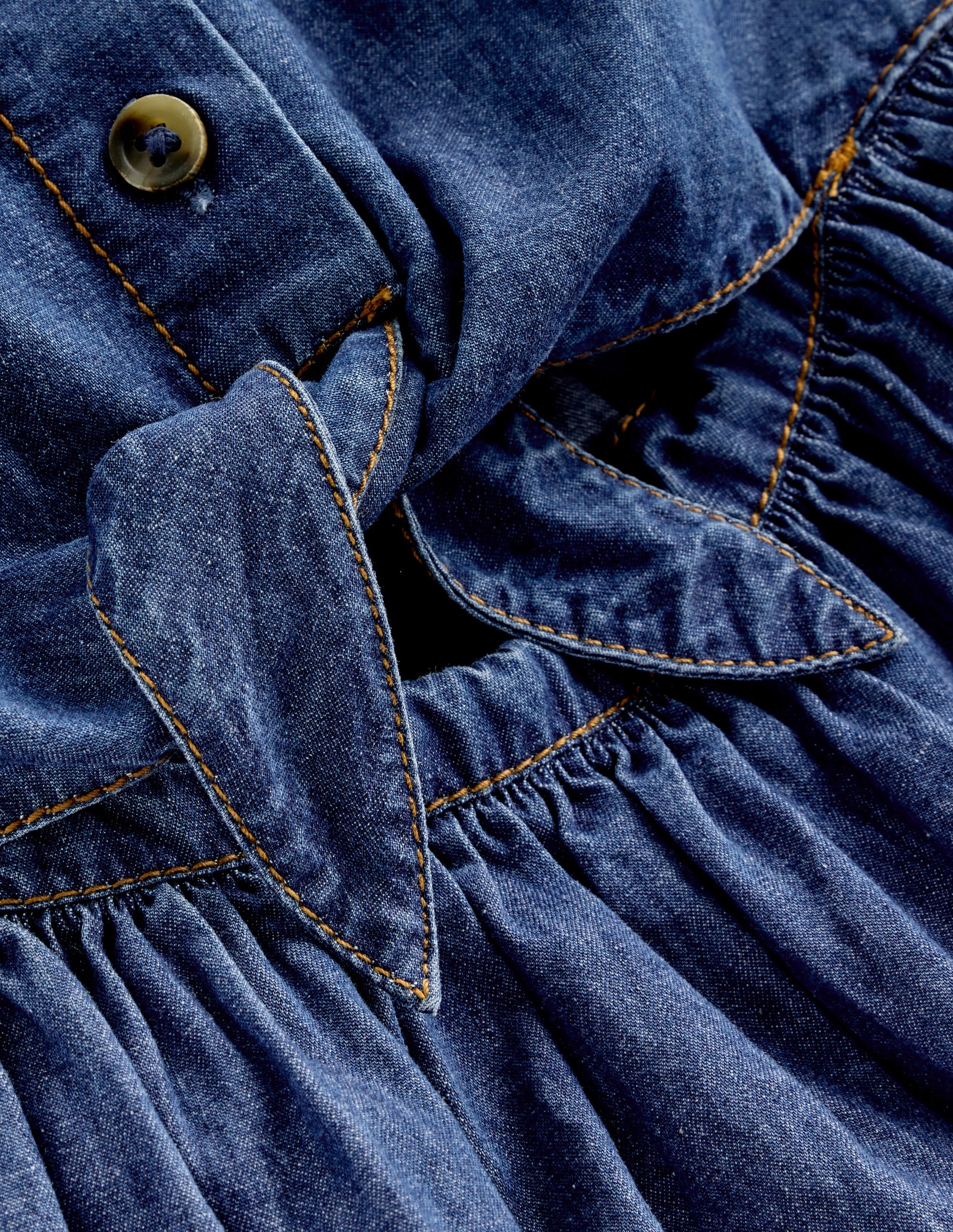 Gewebtes Kleid zum Binden vorn-Heller Used Look - Image 3